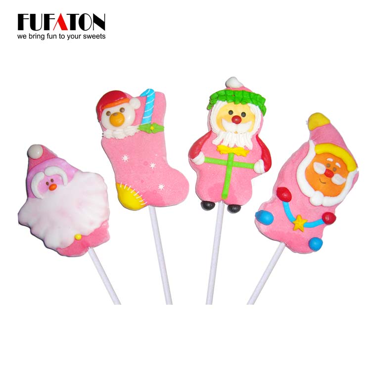 Hand decorated marshmallow lollypops for Christmas