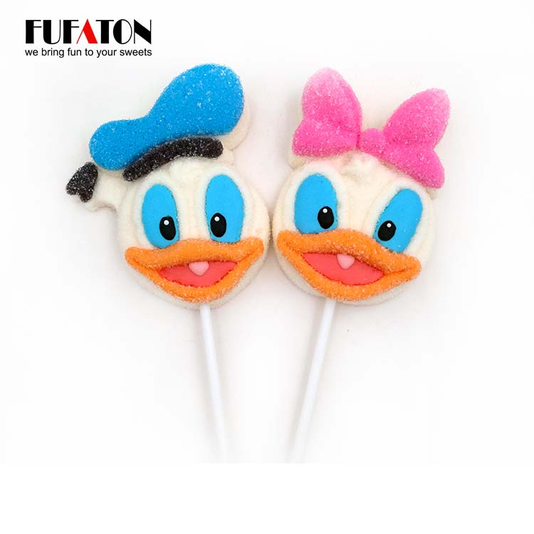Disney cartoon shaped marshmallow lollipop candy for Children