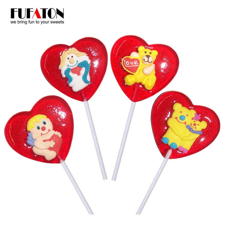 Valentine heart shaped lollipop with decoration
