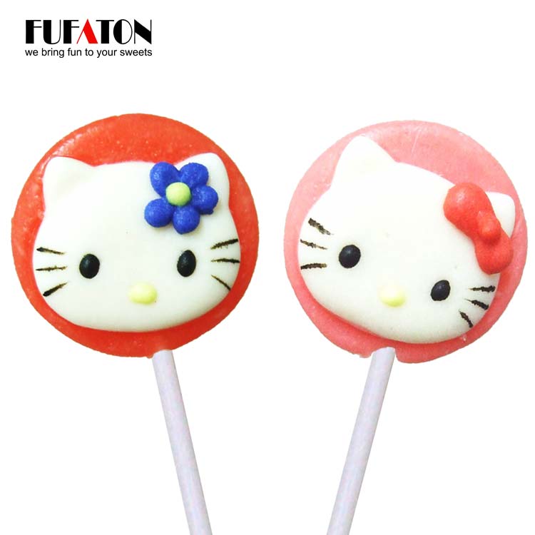 Round lollipop Candy with Hello Kitty decoration