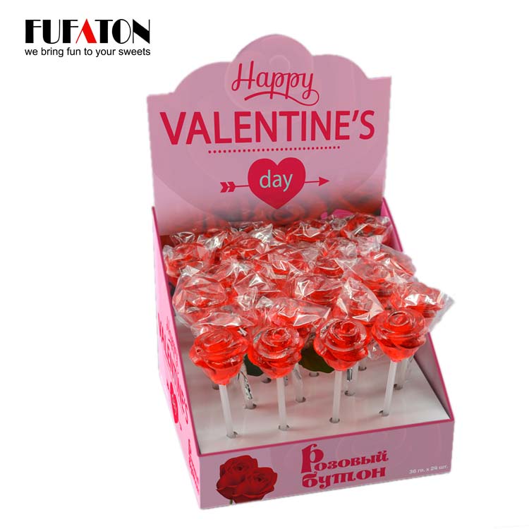 3D Rose Shaped Lollipops Candy for Valentine