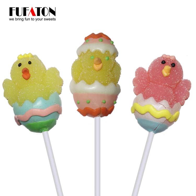 Chicken jelly lollipop out of Eggs for Easter