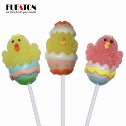 Chicken jelly lollipop out of Eggs for Easter