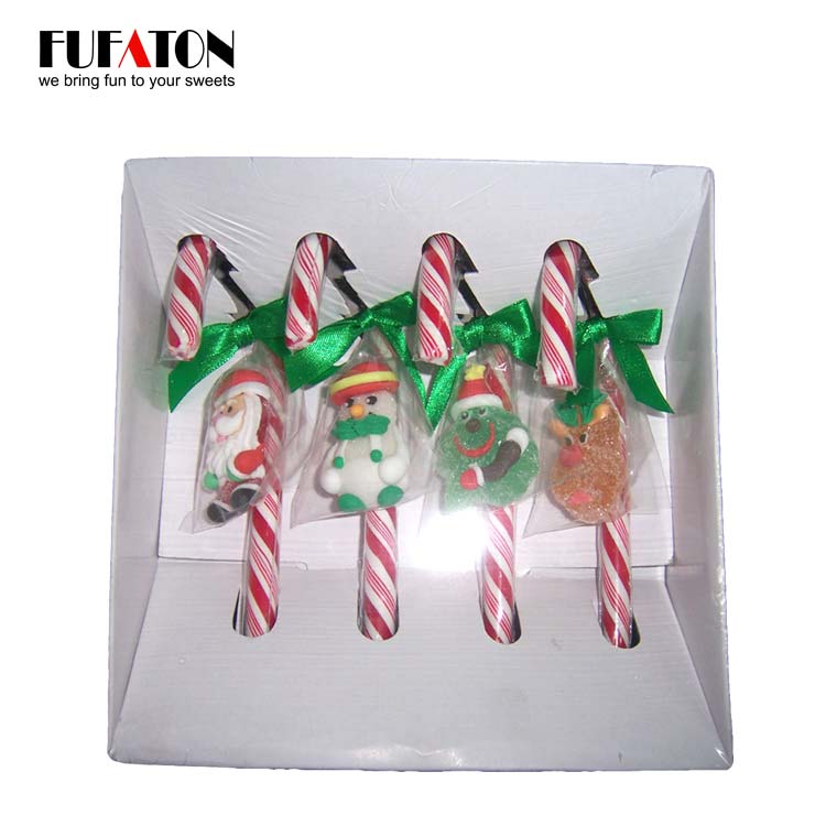 4pk Candy Cane Lollipops Christmas Decorations with Jelly Candy