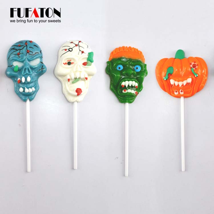 Hand Decorated Scary Skull lollipops for Halloween