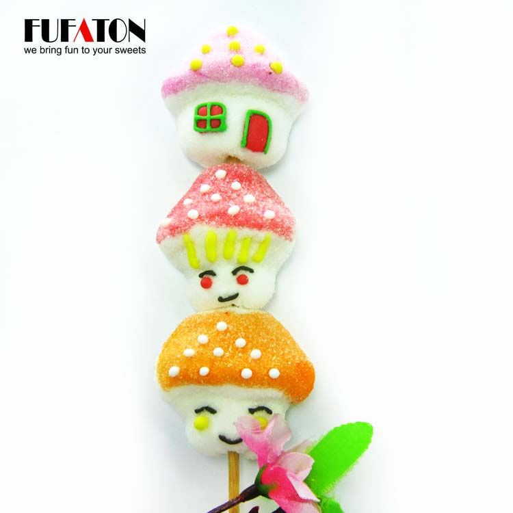 Mushroom Shaped Stick Marshmallow Lollipop Candy Kebab