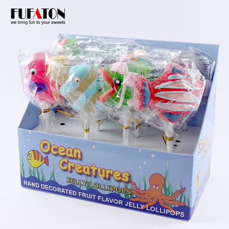 Fruit flavor Fish Shaped jelly candy lollipop