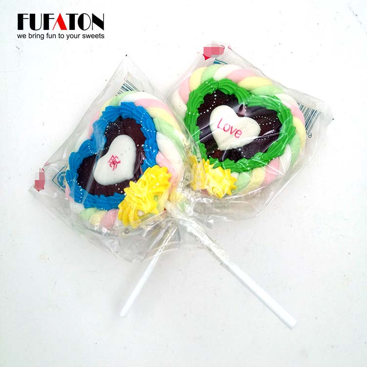 Heart Shaped Jelly marshmallow lollipop for Valentine