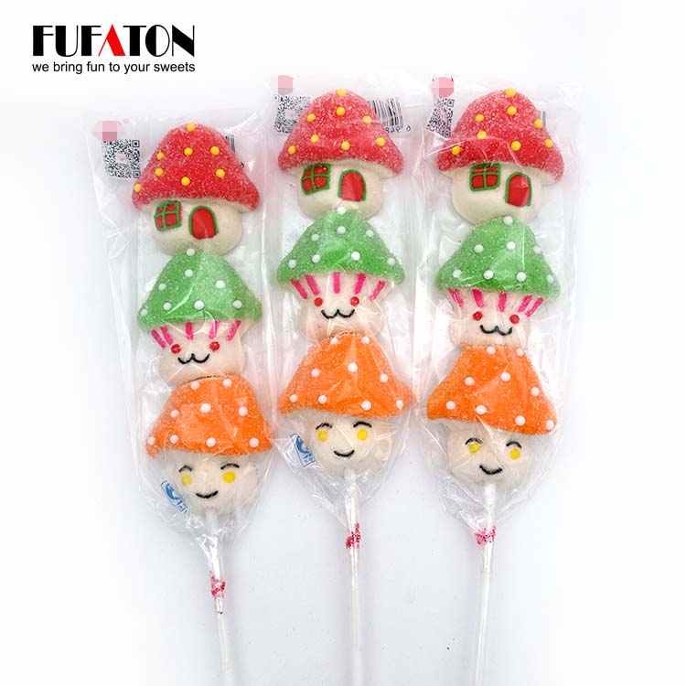 Mushroom Shaped Stick Marshmallow Lollipop Candy Kebab