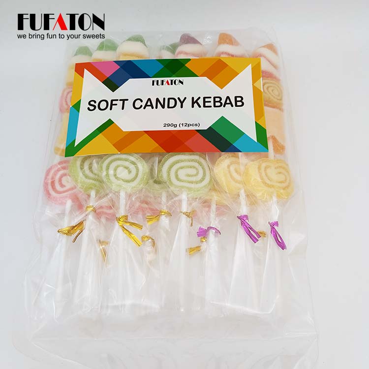 Gummy candy kebab on a skewer