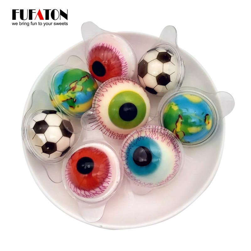 Gummy eyeball football soccer earth planet shaped candy