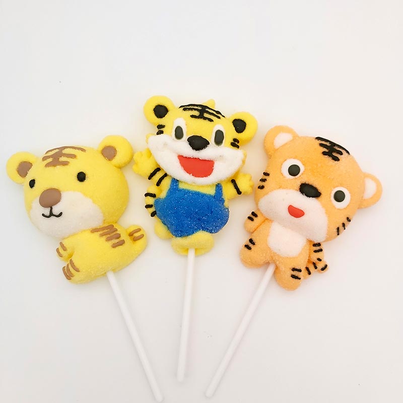 35g tiger shaped Marshmallow Lollipops