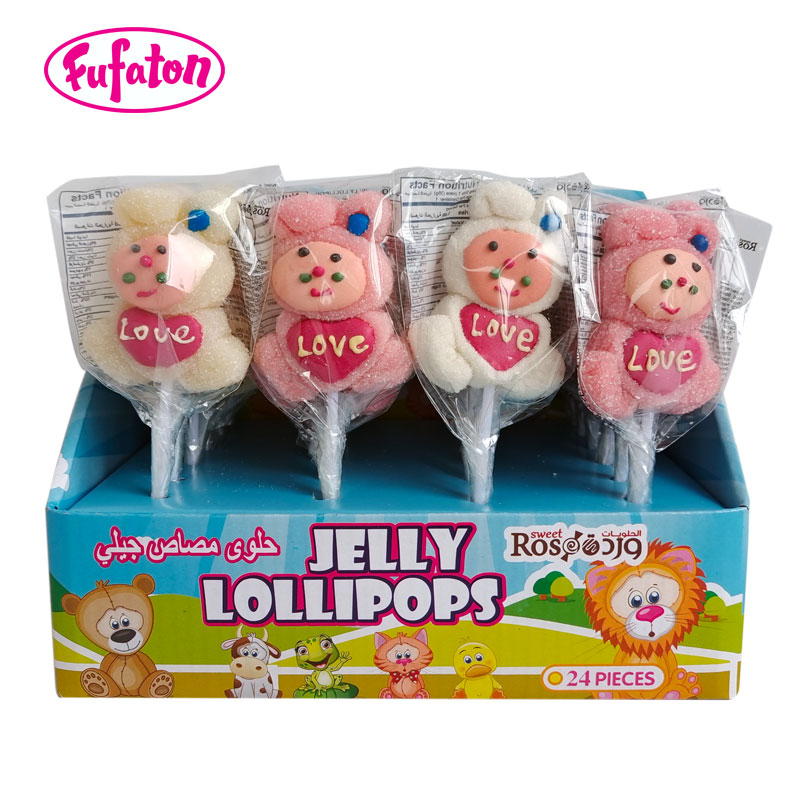 Cute lovely rabbit shaped jelly lollipop candy