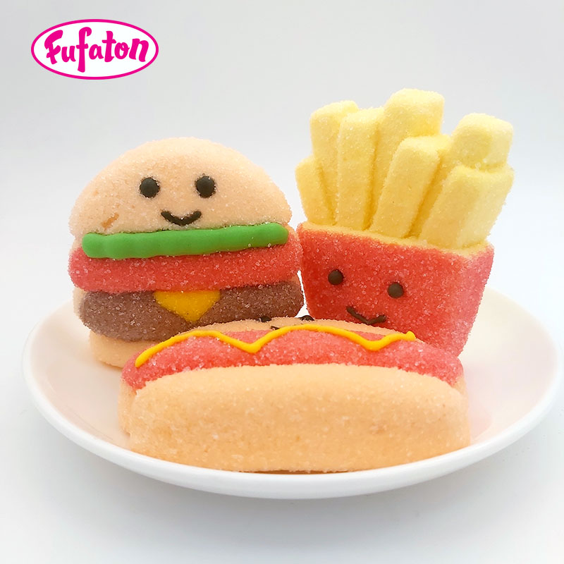Fast Food Mallow Burger Fries Hot Dog Shaped Marshmallow Candy