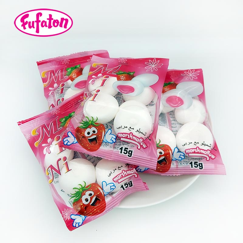 Bun Shaped Jam Filled Marshmallows