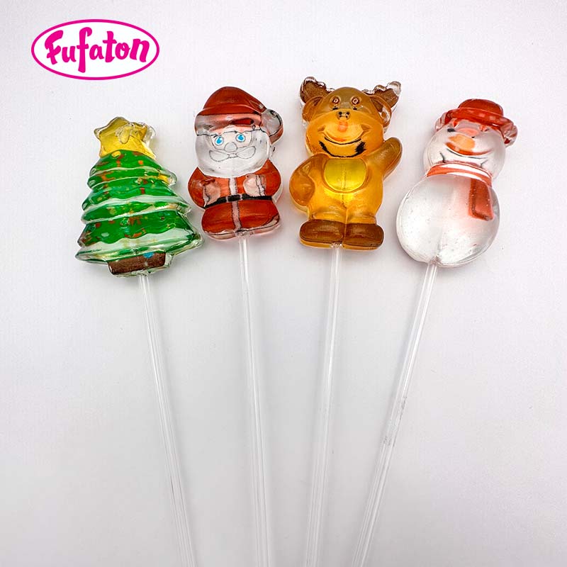 Santa Tree Reindeer Snowman Christmas Shaped Decorated Lollipop