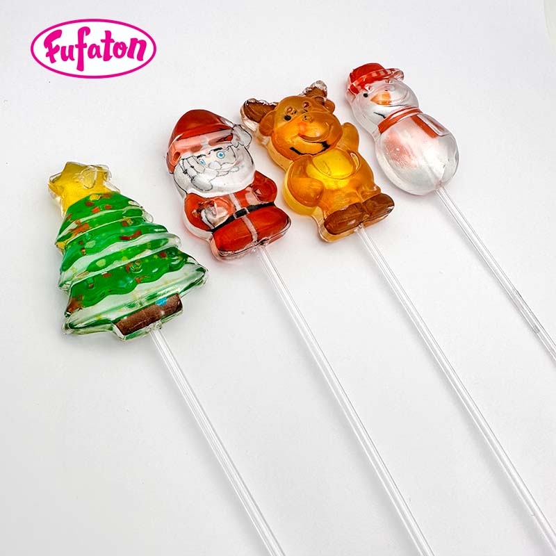 Santa Tree Reindeer Snowman Christmas Shaped Decorated Lollipop