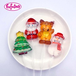 Santa Tree Reindeer Snowman Christmas Shaped Decorated Lollipop