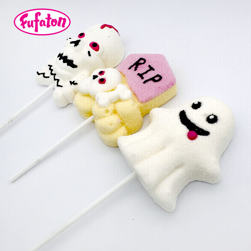 RIP Mummy White Ghost Shaped Halloween Marshmallow Lollipop Candy