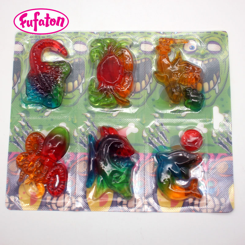 Shaped Soft Dino Gummy Candy with Blister Card