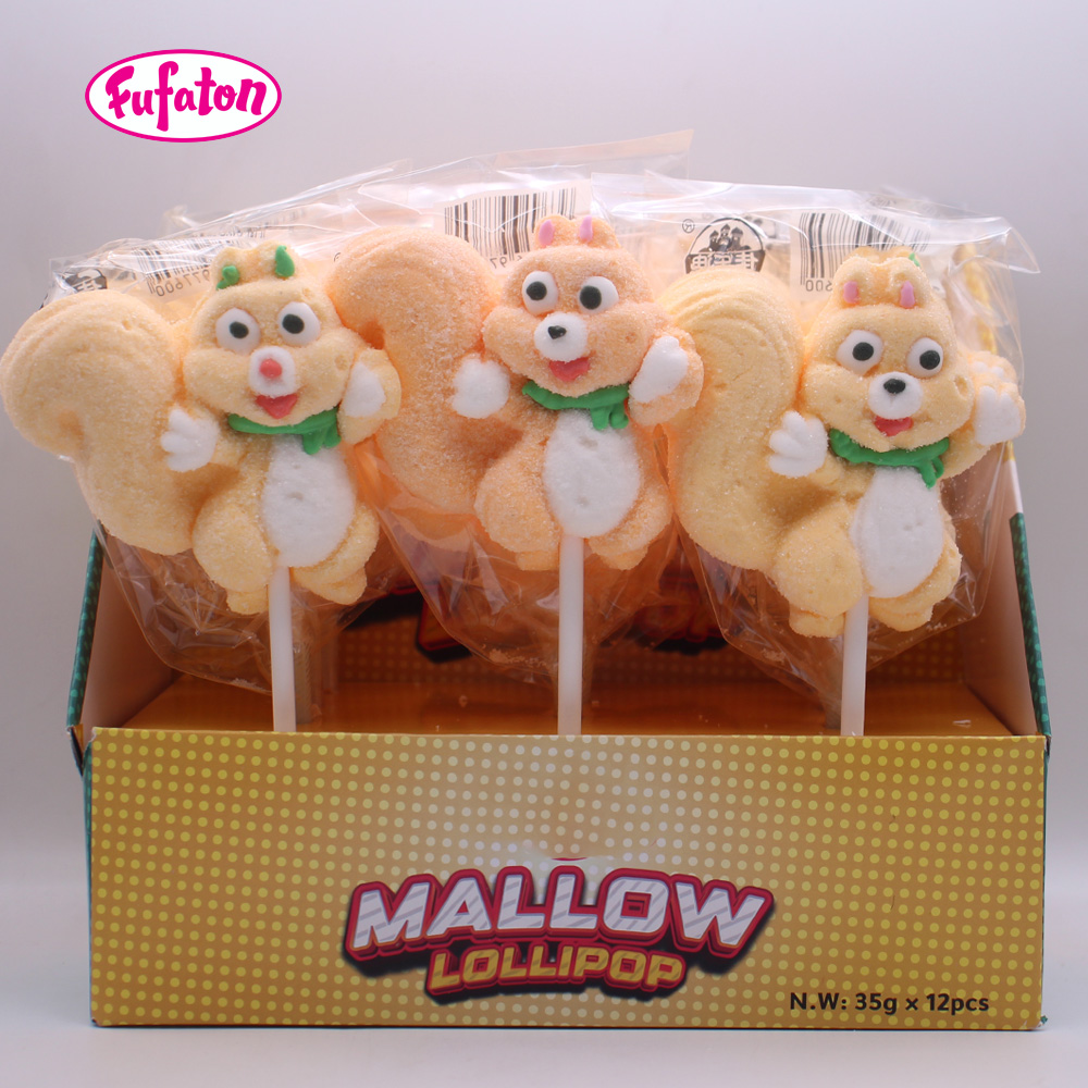 Squirrel Shaped Marshmallow Lollipop Candy