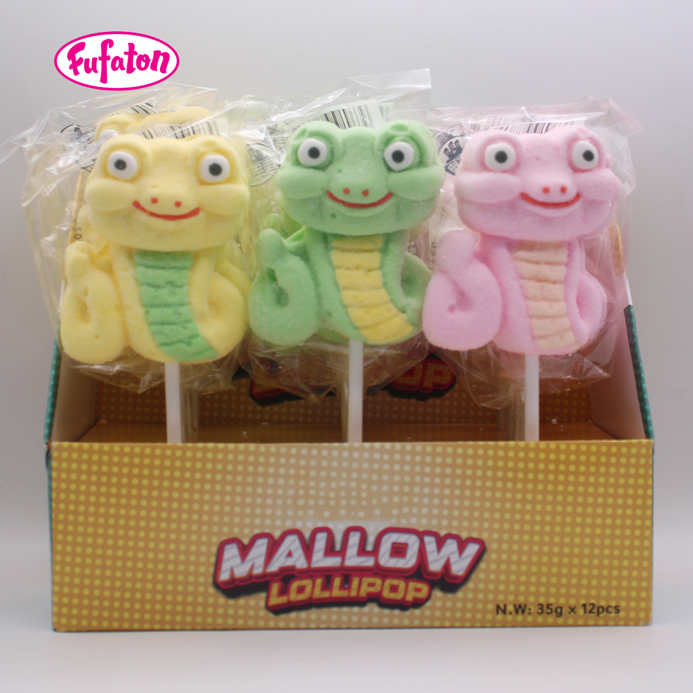 Snake and Snakelet Shaped Marshmallow Lollipop Candy