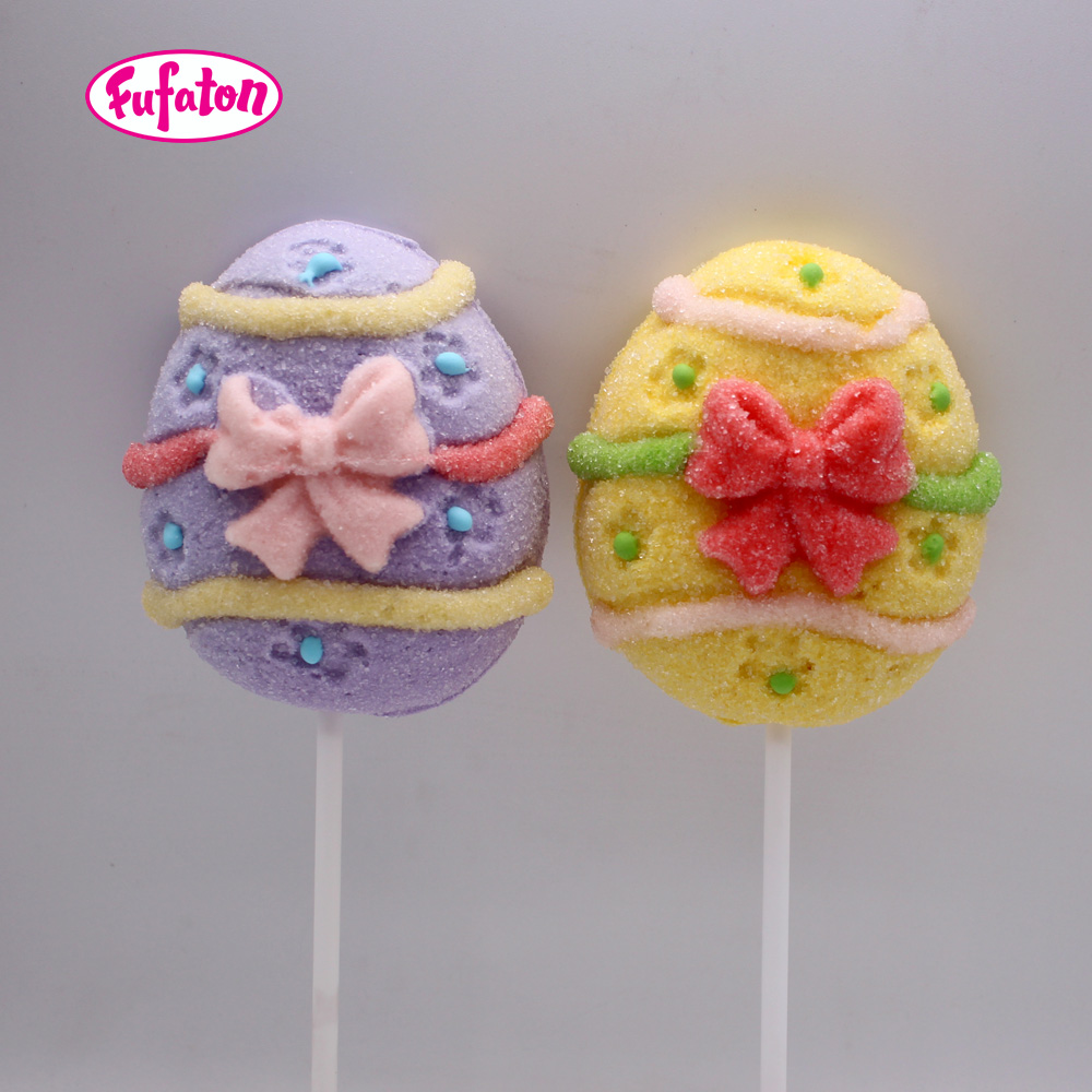 Decorated Bunny and Egg Marshmallow Lollipop Candy for Easter