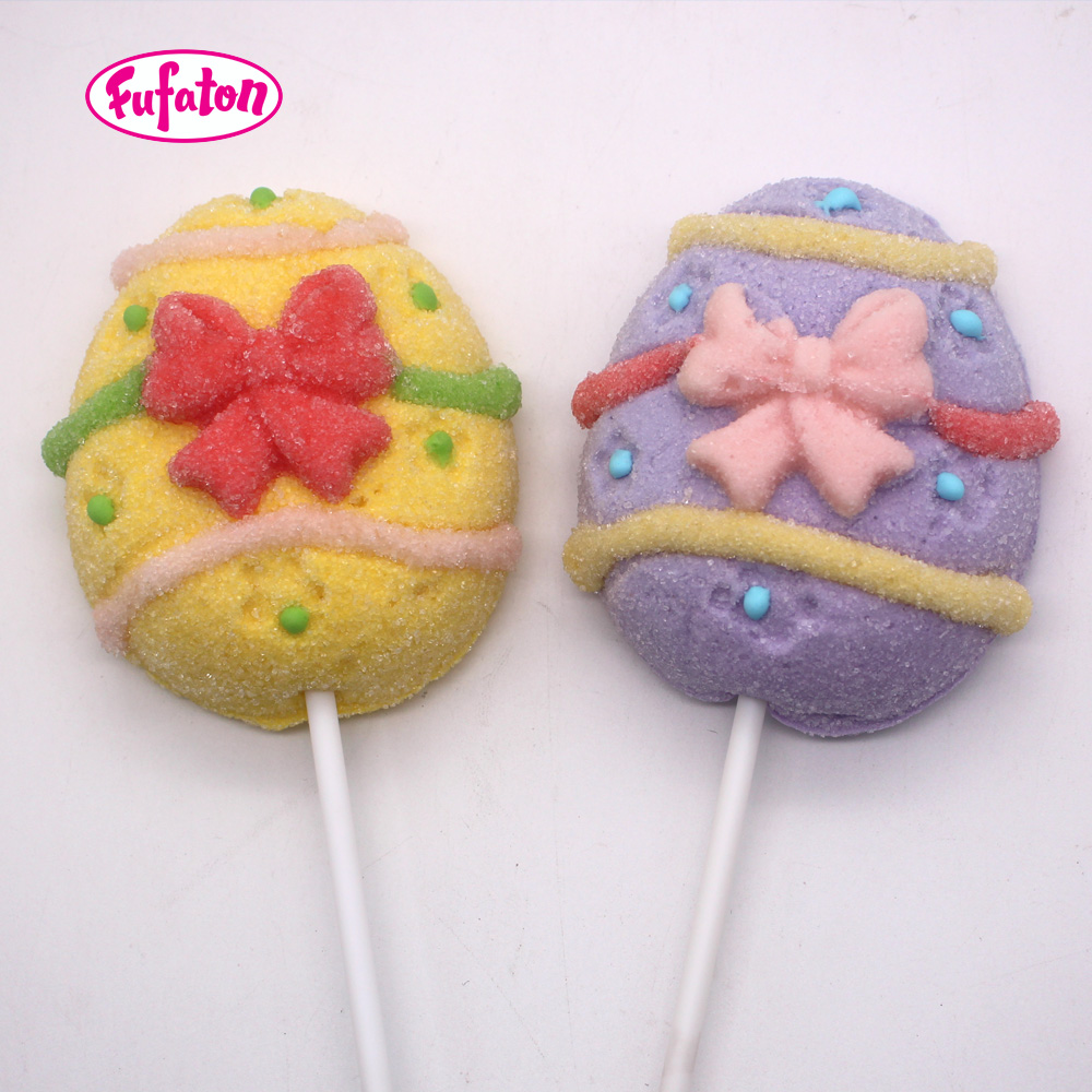 Decorated Bunny and Egg Marshmallow Lollipop Candy for Easter