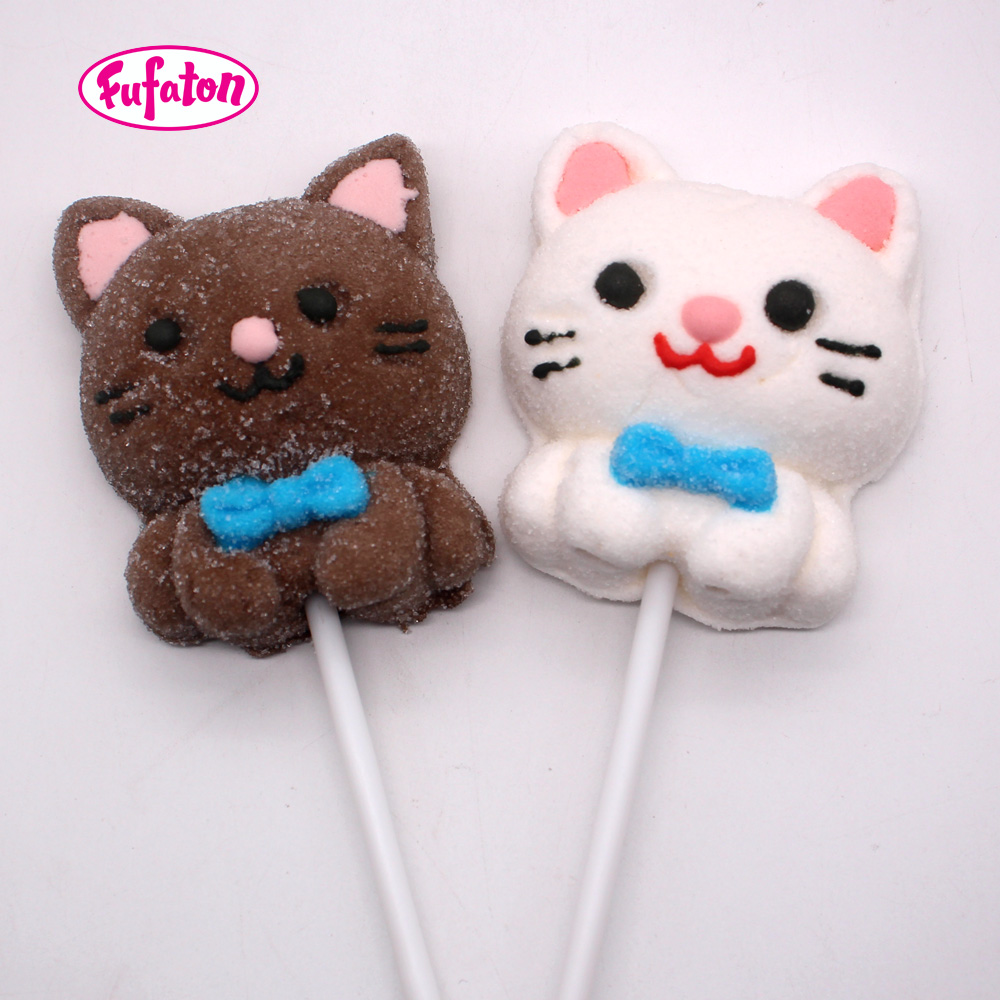 Cute Baby Cat & Puppy Marshmallow Lollipops | Animal Shaped Candy Party Treats