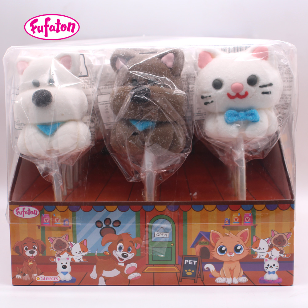 Cute Baby Cat & Puppy Marshmallow Lollipops | Animal Shaped Candy Party Treats