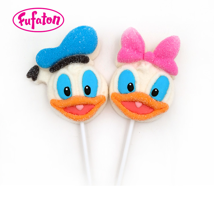 Disney cartoon shaped marshmallow lollipop candy for Children