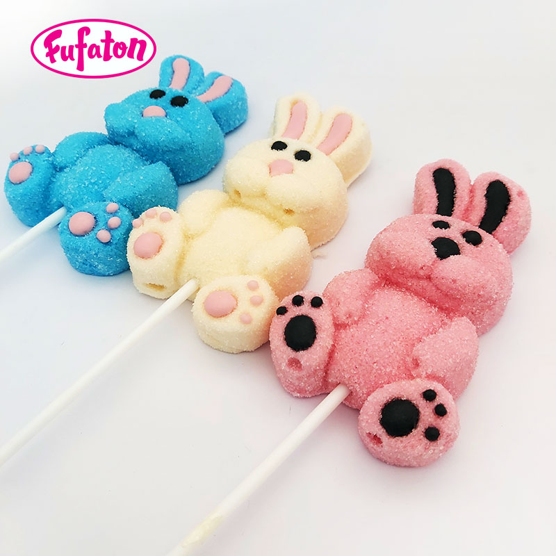 Lovely Rabbit Shaped Marshmallow Lollipop Candy Wholesale | Cute Bunny Candy Manufacturer
