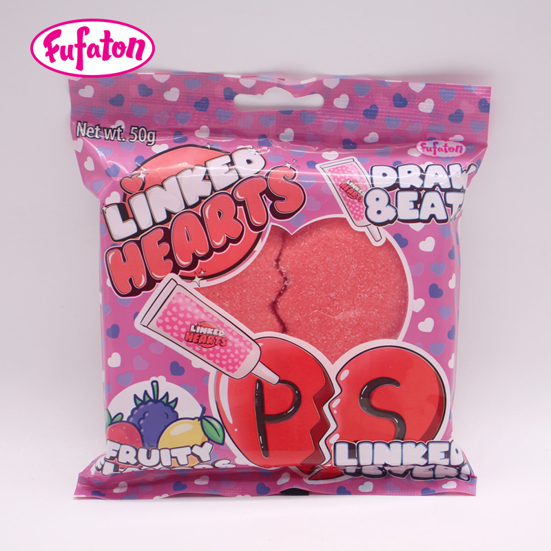 Linked Heart Marshmallow with Jam Wholesale Supplier | Marshmallow Candy Exporter
